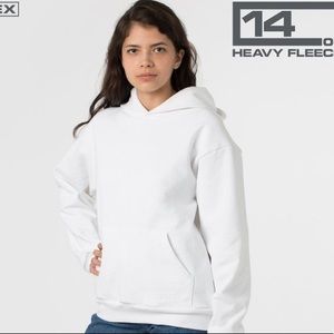 LOS ANGELES APPAREL WHITE FLEECE SWEATSHIRT SMALL